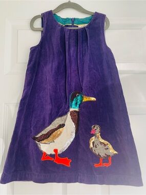 Mini Boden duck appliqué sequin dress 5/6